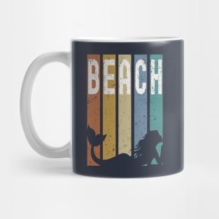 Retro Mermaid Beach Mug